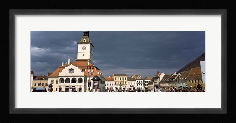 Framed Town Center, Brasov, Transylvania, Romania Print