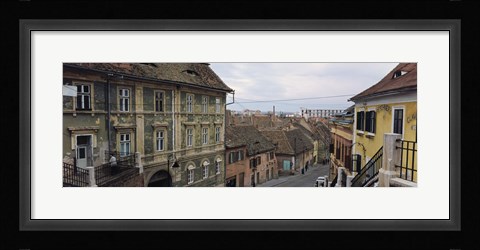 Framed Buildings in a city, Town Center, Big Square, Sibiu, Transylvania, Romania Print