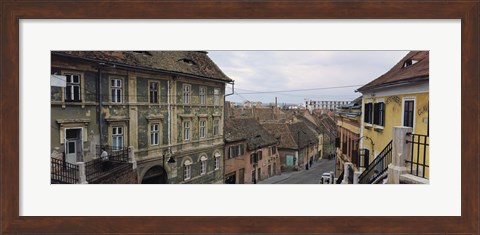 Framed Buildings in a city, Town Center, Big Square, Sibiu, Transylvania, Romania Print