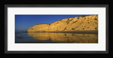 Framed Reflection of cliff on water, Lagos, Algarve, Portugal Print