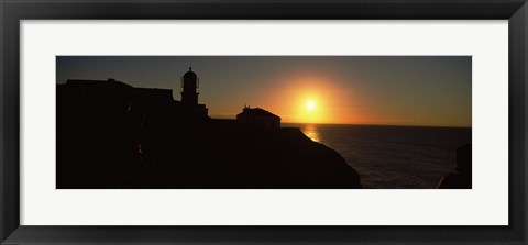 Framed Lighthouse on the coast, Cape Sao Vincente, Sagres, Algarve, Portugal Print