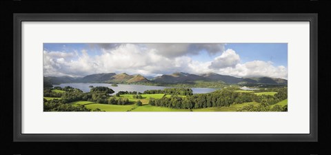 Framed Hill and lake, Derwent Water, Keswick, English Lake District, Cumbria, England Print