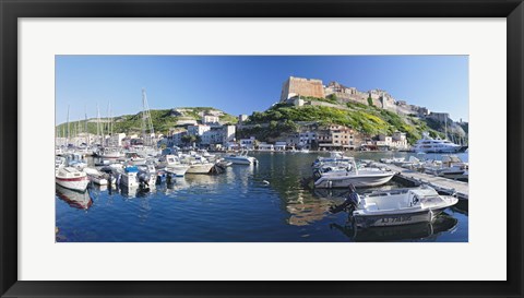 Framed Bonifacio Harbour, Corsica, France Print
