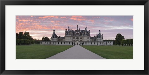 Framed Facade of a castle, Chateau Royal De Chambord, Loire-Et-Cher, Loire Valley, Loire River, Region Centre, France Print