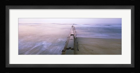 Framed Tide break on the beach at sunrise, Cape Hatteras National Seashore, North Carolina, USA Print