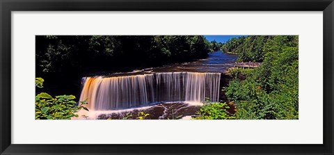 Framed Waterfall in a forest, Tahquamenon Falls, Tahquamenon River, Michigan, USA Print