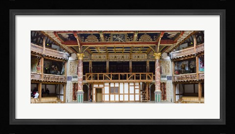 Framed Interiors of a stage theater, Globe Theatre, London, England Print