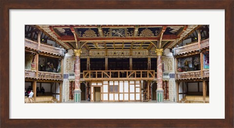 Framed Interiors of a stage theater, Globe Theatre, London, England Print