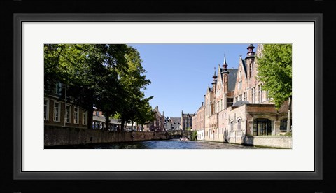 Framed Canal in Bruges, West Flanders, Belgium Print
