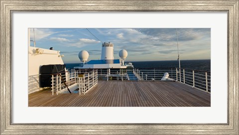Framed Cruise ship deck, Bruges, West Flanders, Belgium Print