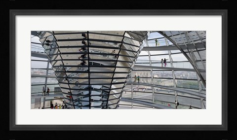 Framed Mirrored cone at the center of the dome, Reichstag Dome, The Reichstag, Berlin, Germany Print