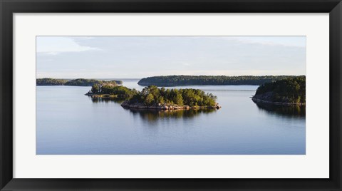Framed Small islands in the sea, Stockholm Archipelago, Sweden Print
