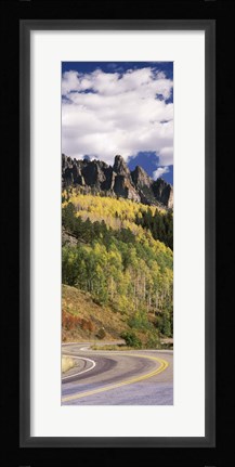 Framed Winding road passing through mountains, Jackson Guard Station, Ridgway, Colorado, USA Print