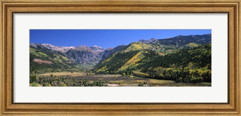 Framed Landscape with mountain range in the background, Telluride, San Miguel County, Colorado, USA Print