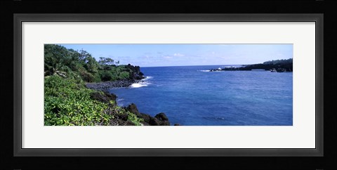 Framed Black Sand Beach, Hana Highway, Waianapanapa State Park, Maui, Hawaii Print
