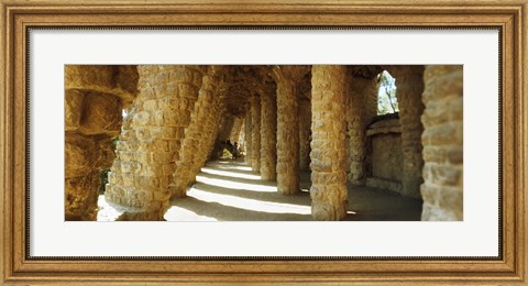Framed Architectural detail, Park Guell, Barcelona, Catalonia, Spain (horizontal) Print