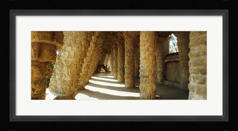 Framed Architectural detail, Park Guell, Barcelona, Catalonia, Spain (horizontal) Print