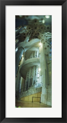 Framed Interiors of a church designed by Catalan architect Antonio Gaudi, Sagrada Familia, Barcelona, Catalonia, Spain Print