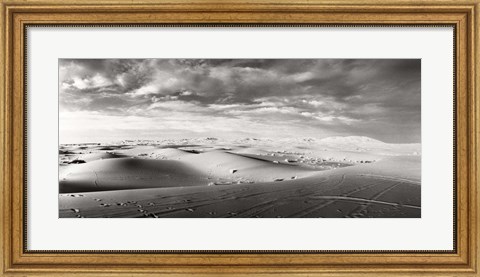 Framed Sahara Desert landscape, Morocco (black and white) Print