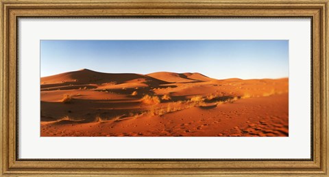 Framed Desert at sunrise, Sahara Desert, Morocco Print
