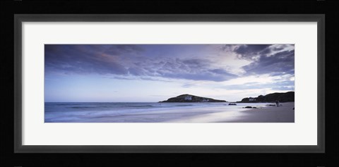 Framed Beach at dusk, Burgh Island, Bigbury-On-Sea, Devon, England Print