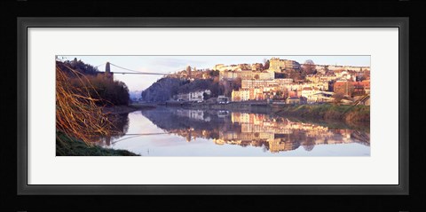 Framed Suspension bridge across a river, Clifton Suspension Bridge, Bristol, England Print
