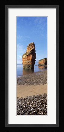 Framed Pebbles on the beach, Ladram Bay, Devon, England Print