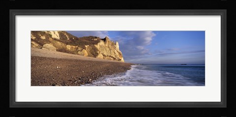 Framed Surf on the beach, Hooken Beach, Branscombe, Devon, England Print