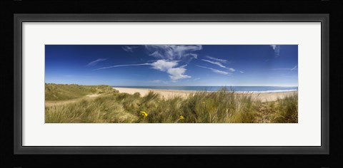 Framed Marram Grass, dunes and beach, Winterton-on-Sea, Norfolk, England Print
