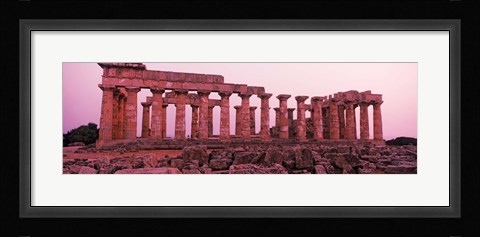 Framed Ruins of a temple, Temple E, Selinunte, Trapani Province, Sicily, Italy Print
