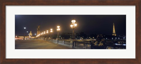 Framed Pont Alexandre III with the Eiffel Tower and Hotel Des Invalides in the background, Paris, Ile-de-France, France Print