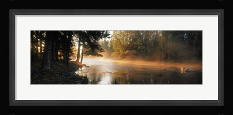 Framed Fog over a river, Dal River, Sweden Print