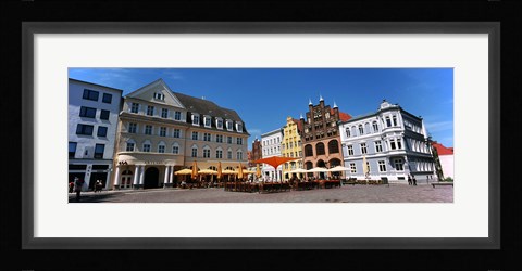 Framed Tourists at a sidewalk cafe, Stralsund, Mecklenburg-Vorpommern, Germany Print