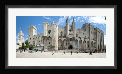 Framed People in front of a palace, Palais des Papes, Avignon, Vaucluse, Provence-Alpes-Cote d'Azur, France Print