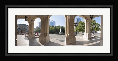 Framed Buildings in the financial district viewed from the opera house, Frankfurt, Hesse, Germany Print