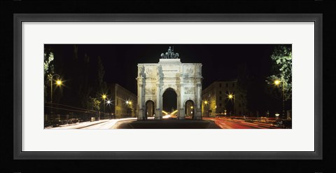 Framed Siegestor at Ludwigstrasse, Schwabing, Munich, Bavaria, Germany Print