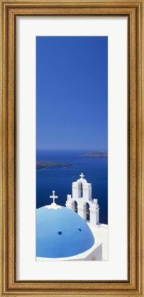 Framed High angle view of a church, Firostefani, Santorini, Cyclades Islands, Greece Print