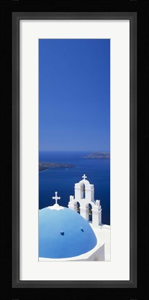 Framed High angle view of a church, Firostefani, Santorini, Cyclades Islands, Greece Print