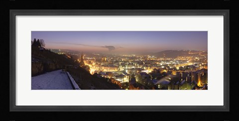 Framed Stuttgart at Night, Baden-Wurttemberg, Germany Print
