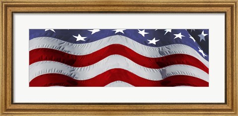 Framed Close-up of an American flag Print