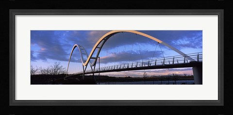 Framed Modern bridge over a river, Infinity Bridge, River Tees, Stockton-On-Tees, Cleveland, England Print