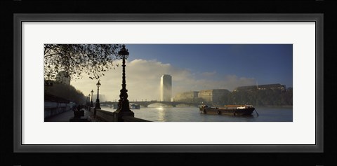 Framed Millbank Tower during fog, Lambeth, Thames River, London, England 2011 Print