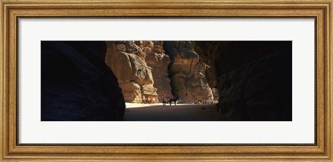 Framed Horse and cart in The Siq, Wadi Musa, Petra, Jordan Print