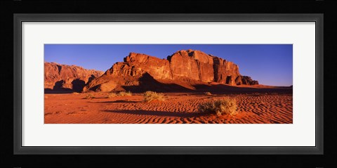 Framed Rock formations in a desert, Jebel Um Ishrin, Wadi Rum, Jordan Print