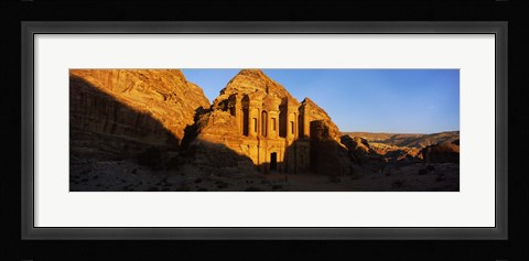 Framed Deep shadows at the monastery, Al Deir Temple, Wadi Musa, Petra, Jordan Print