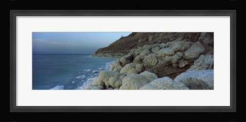 Framed Rock formations on the coast, Arabah, Jordan Print