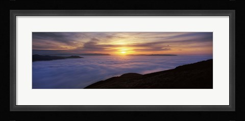 Framed Sunset over a lake, Loch Lomond, Argyll And Bute, Scotland Print