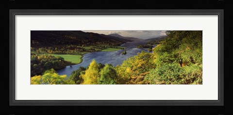 Framed Lake flowing through a forest, Loch Tummel, Pitlochry, Perthshire, Scotland Print