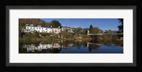 Framed Riverside Houses and Daly's Bridge over the River Lee at the Mardyke,Cork City, Ireland Print