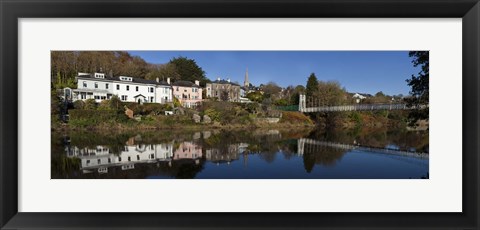 Framed Riverside Houses and Daly&#39;s Bridge over the River Lee at the Mardyke,Cork City, Ireland Print
